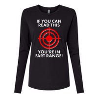 If You Can Read This You're In Fart Range Womens Cotton Relaxed Long Sleeve T-Shirt