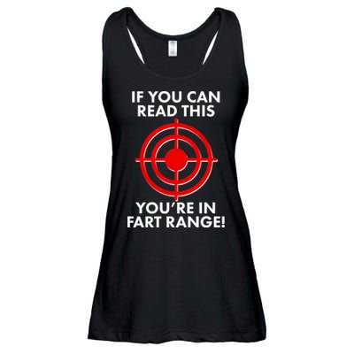 If You Can Read This You're In Fart Range Ladies Essential Flowy Tank