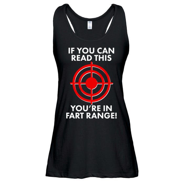 If You Can Read This You're In Fart Range Ladies Essential Flowy Tank