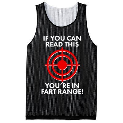 If You Can Read This You're In Fart Range Mesh Reversible Basketball Jersey Tank