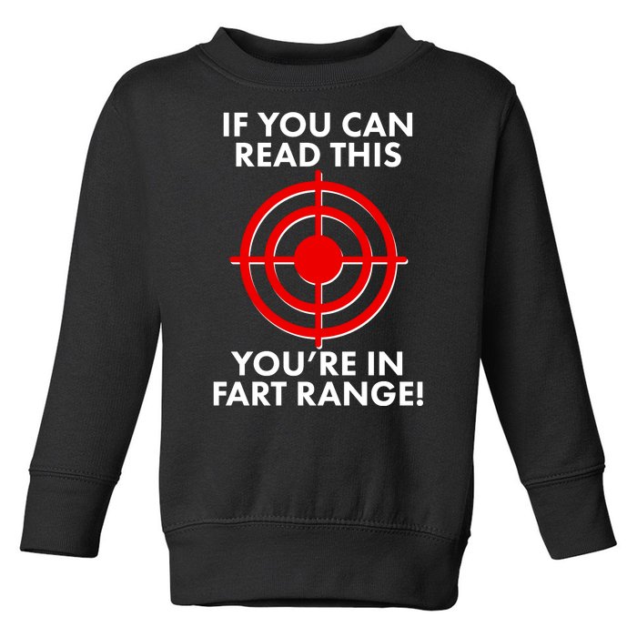 If You Can Read This You're In Fart Range Toddler Sweatshirt