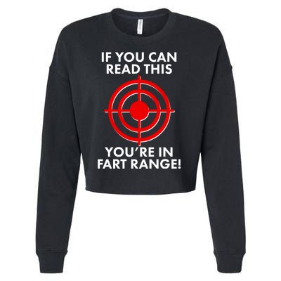 If You Can Read This You're In Fart Range Cropped Pullover Crew