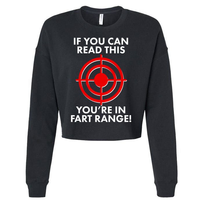 If You Can Read This You're In Fart Range Cropped Pullover Crew