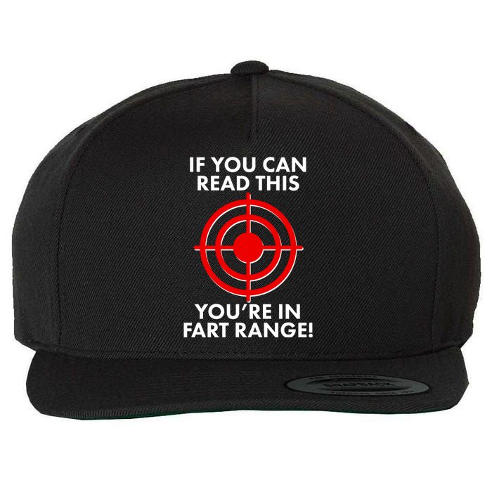 If You Can Read This You're In Fart Range Wool Snapback Cap