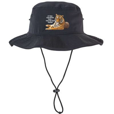If You Can Read This You're Too Close Funny Tiger Bucket Hat