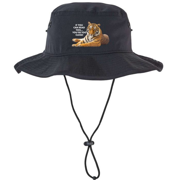 If You Can Read This You're Too Close Funny Tiger Bucket Hat