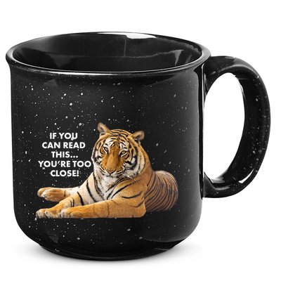 If You Can Read This You're Too Close Funny Tiger 15oz Campfire Ceramic Mug