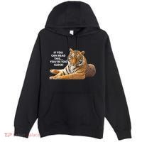 If You Can Read This You're Too Close Funny Tiger Premium Pullover Hoodie