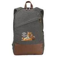 If You Can Read This You're Too Close Funny Tiger Cotton Canvas Backpack