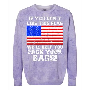 If You Don't Like this Flag Pack Your Bags USA Colorblast Crewneck Sweatshirt