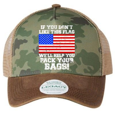 If You Don't Like this Flag Pack Your Bags USA Legacy Tie Dye Trucker Hat