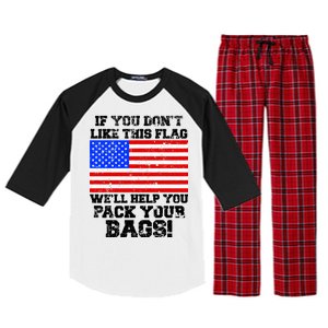 If You Don't Like this Flag Pack Your Bags USA Raglan Sleeve Pajama Set