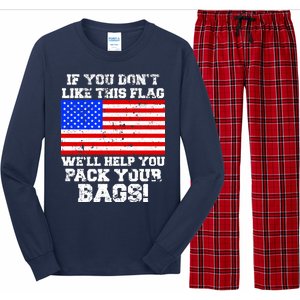 If You Don't Like this Flag Pack Your Bags USA Long Sleeve Pajama Set