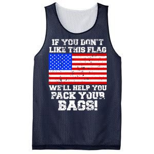 If You Don't Like this Flag Pack Your Bags USA Mesh Reversible Basketball Jersey Tank