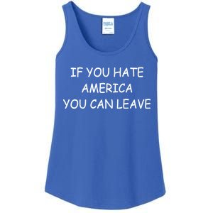 If You Hate American You Can Leave Ladies Essential Tank