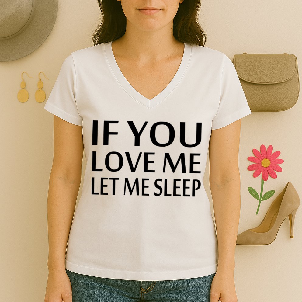 If You Love Me Let Me Sleep Women's V-Neck T-Shirt