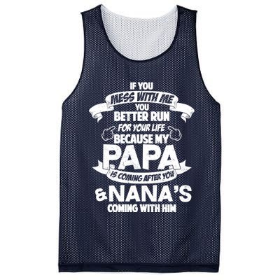 If You Mess With Papa You Better Run For Your Life Mesh Reversible Basketball Jersey Tank