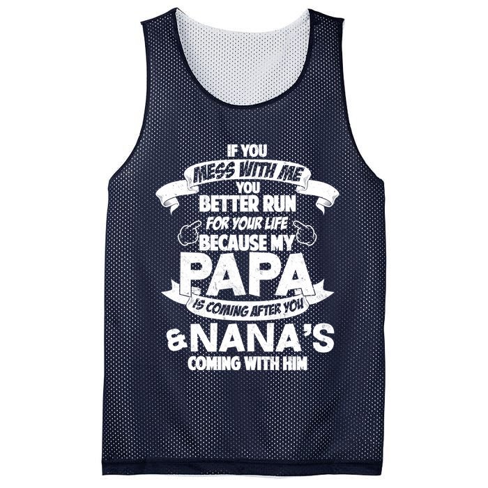 If You Mess With Papa You Better Run For Your Life Mesh Reversible Basketball Jersey Tank