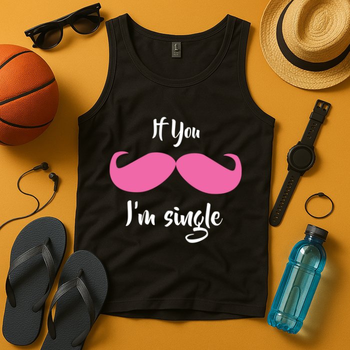 If You Moustache I'm Single Valentine's Day Tank Top