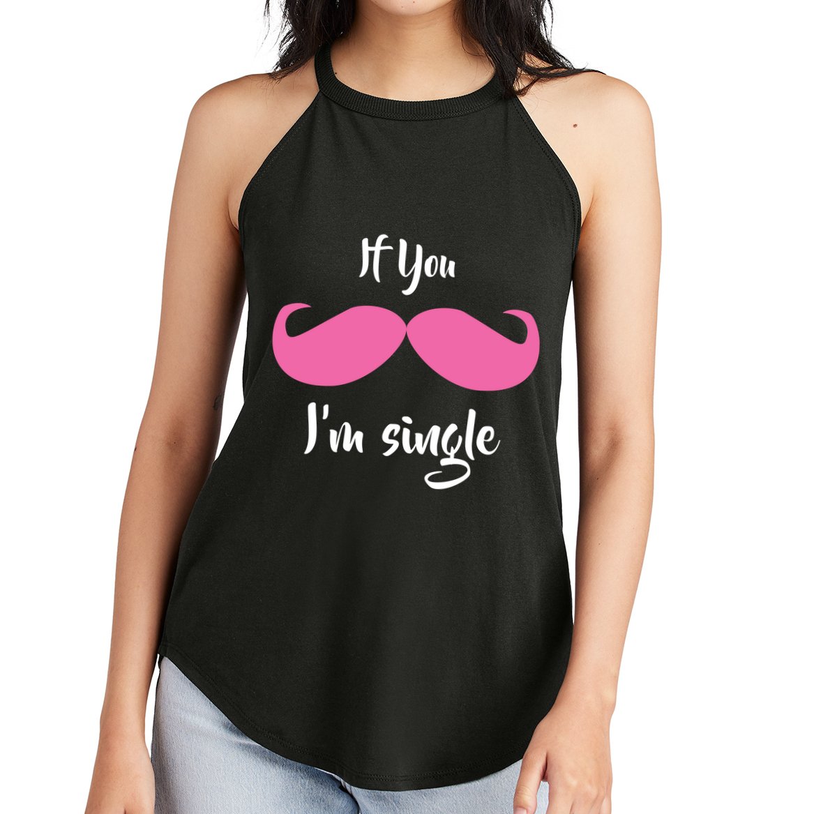 If You Moustache I'm Single Valentine's Day Women's Perfect Tri Rocker Tank