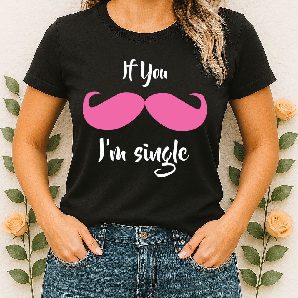 If You Moustache I'm Single Valentine's Day Womens T-Shirt