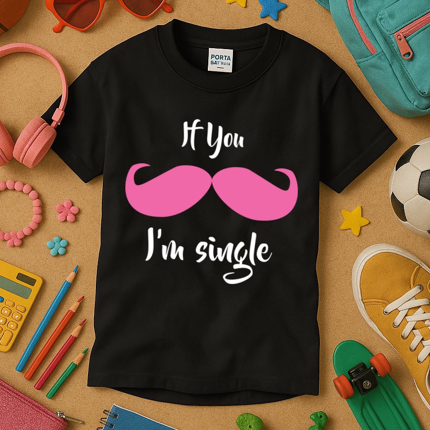 If You Moustache I'm Single Valentine's Day Kids T-Shirt