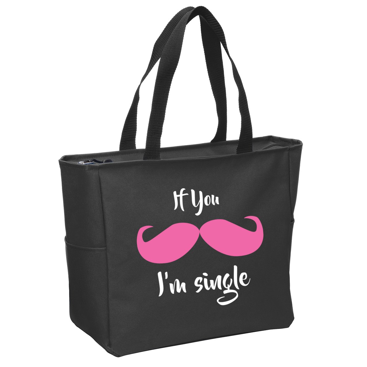 If You Moustache I'm Single Valentine's Day Zip Tote Bag
