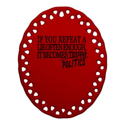 If You Repeat A Lie Often Enough It Becomes Politics Ceramic Oval Ornament