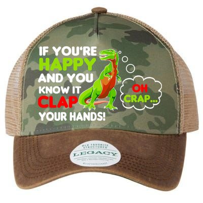 If You're Happy and You Know It Clap Your Hands T-Rex Legacy Tie Dye Trucker Hat