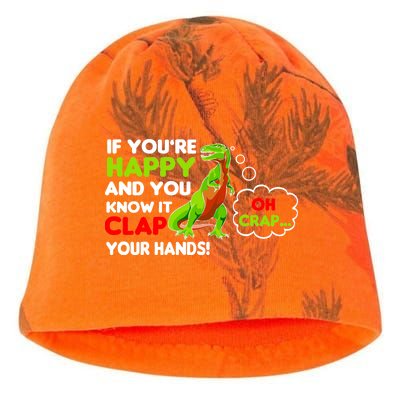 If You're Happy and You Know It Clap Your Hands T-Rex Kati - Camo Knit Beanie