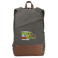 If You're Happy and You Know It Clap Your Hands T-Rex Cotton Canvas Backpack