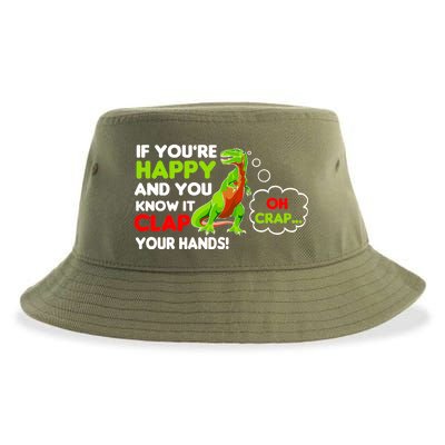 If You're Happy and You Know It Clap Your Hands T-Rex Sustainable Bucket Hat