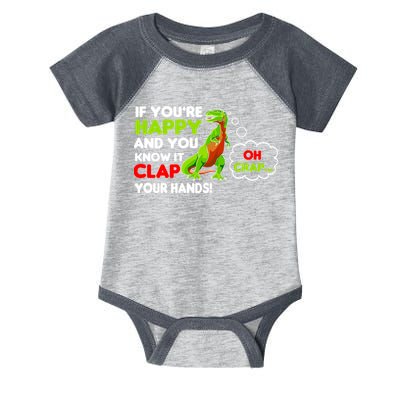 If You're Happy and You Know It Clap Your Hands T-Rex Infant Baby Jersey Bodysuit