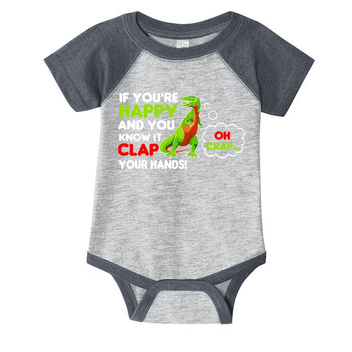 If You're Happy and You Know It Clap Your Hands T-Rex Infant Baby Jersey Bodysuit