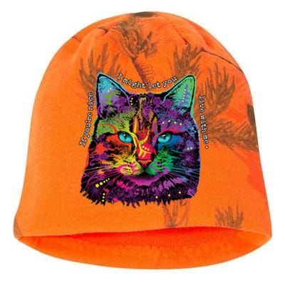 If You're Nice Cat Funny Kati - Camo Knit Beanie