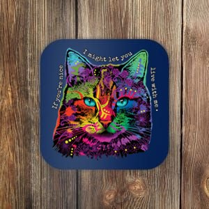 If You're Nice Cat Funny Coaster