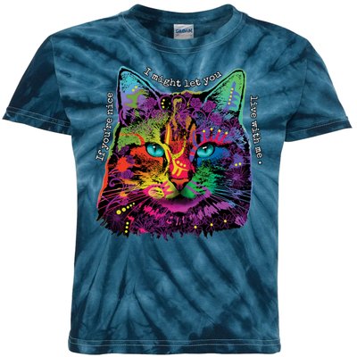 If You're Nice Cat Funny Kids Tie-Dye T-Shirt