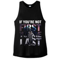 If You're Not First You're Last American Astronaut Ladies PosiCharge Tri-Blend Wicking Tank