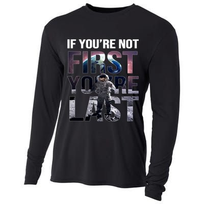 If You're Not First You're Last American Astronaut Cooling Performance Long Sleeve Crew