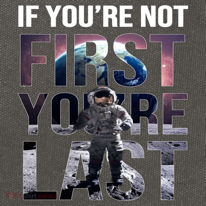 If You're Not First You're Last American Astronaut Cotton Canvas Backpack
