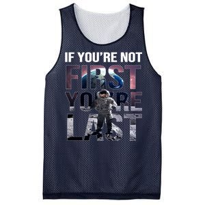 If You're Not First You're Last American Astronaut Mesh Reversible Basketball Jersey Tank