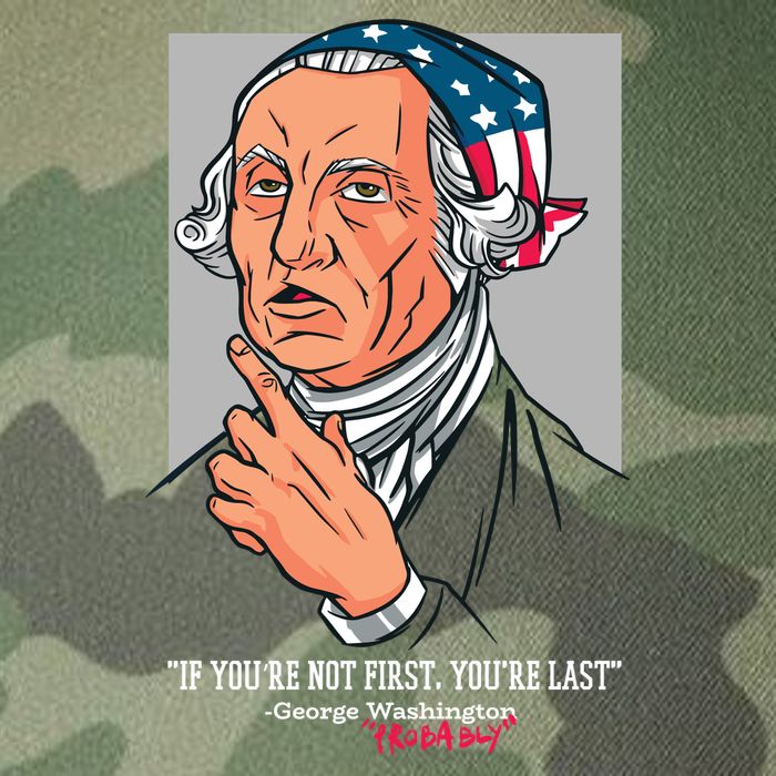 If You're Not First You're Last Probably George Washington Legacy Tie Dye Trucker Hat