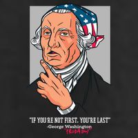 If You're Not First You're Last Probably George Washington Crop Fleece Hoodie