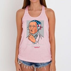 If You're Not First You're Last Probably George Washington Women's Knotted Racerback Tank