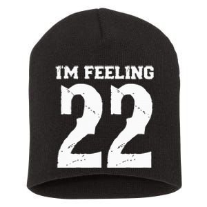 I'm Feeling 22 Black Casual Short Acrylic Beanie