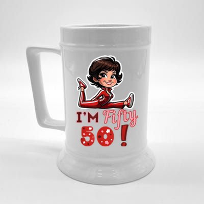 I’M Fifty 50 Sally O’Malley Kick Splits Lady Birthday Beer Stein