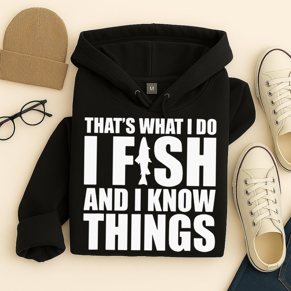 I Fish and I Know Things Fishing Fisherman Father’s Day Gift Hoodie