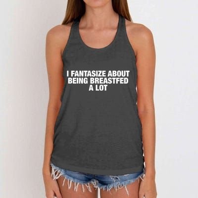 I Fantasize About Being Breastfed A Lot Women's Knotted Racerback Tank
