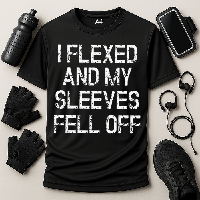 I Flexed And My Sleeves Fell Off Fun Sleeveless Gym Workout Performance Shirt