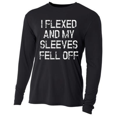 I Flexed And My Sleeves Fell Off Fun Sleeveless Gym Workout Cooling Performance Long Sleeve Crew